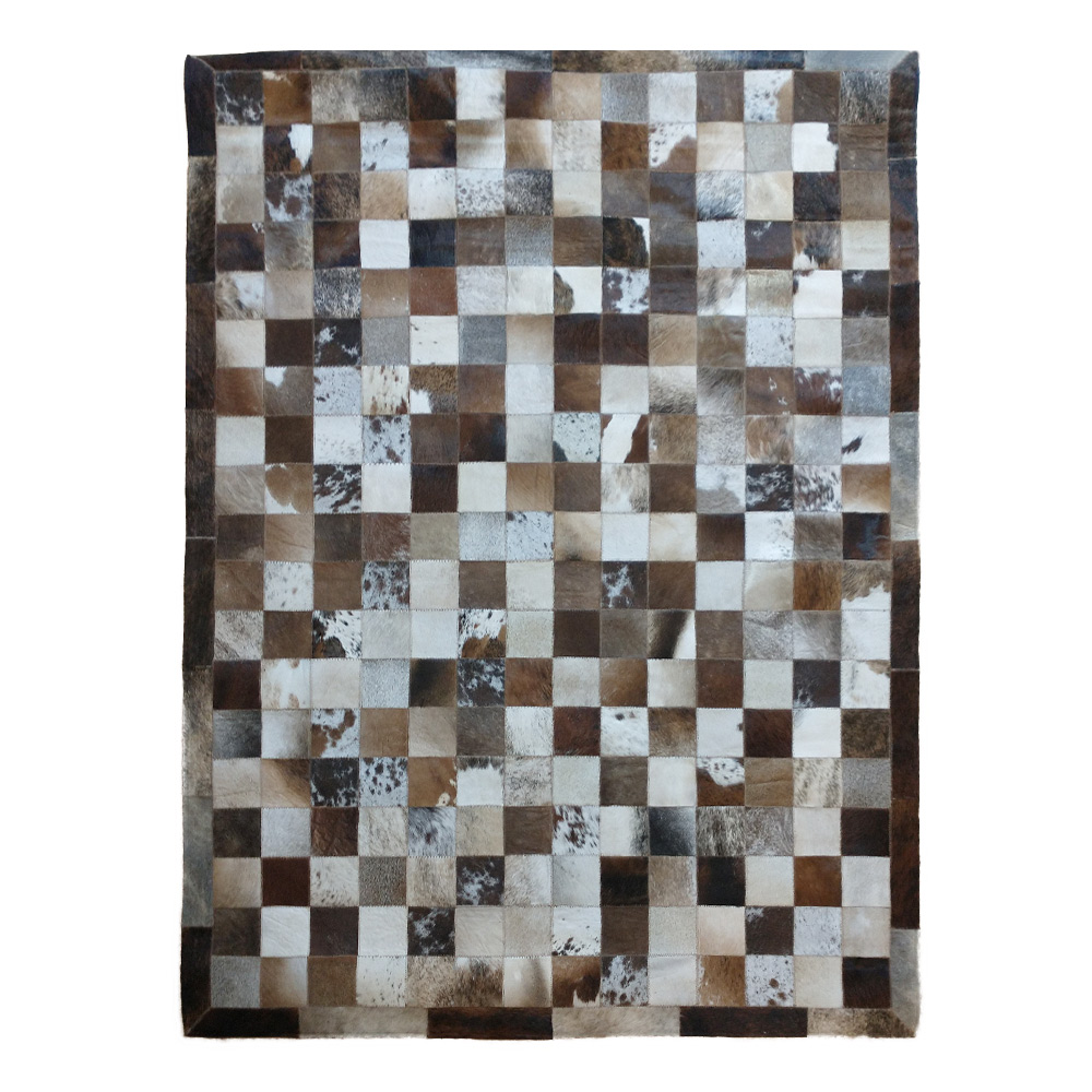 Luxusní kožený koberec patchwork - trikolor