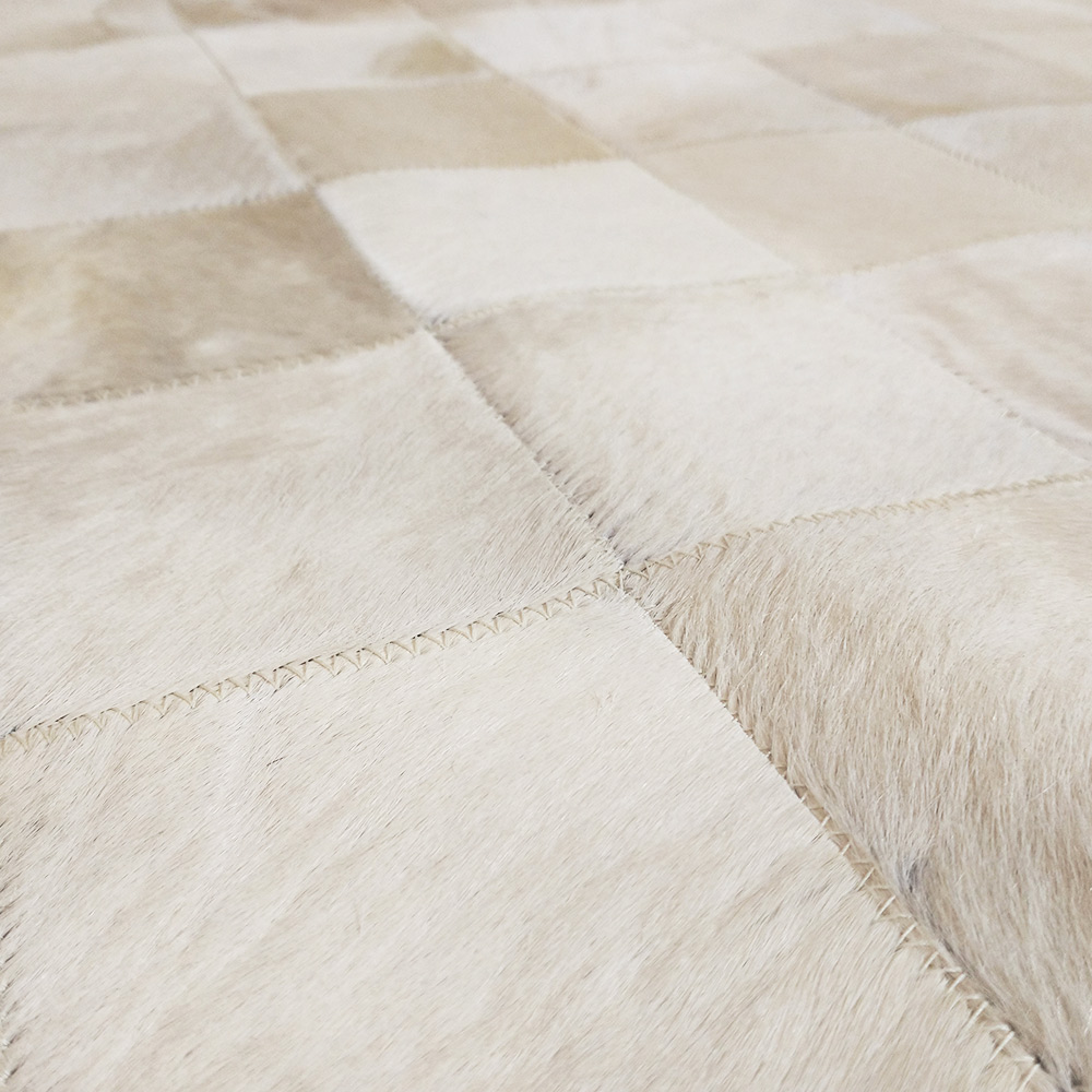 Luxusní kožený koberec patchwork - světlý