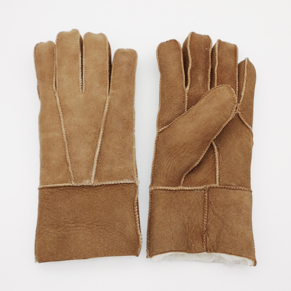 Pánské kožešinové rukavice hnědé