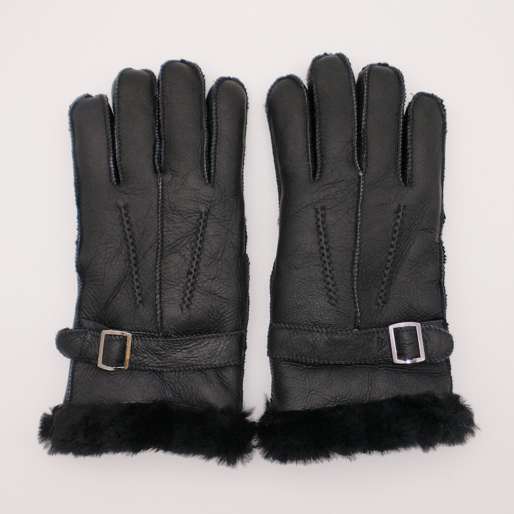 Pánské kožešinové rukavice - černé