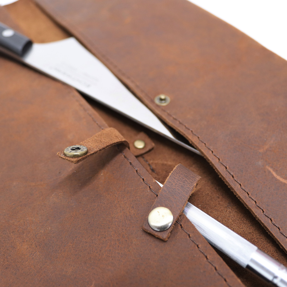 Kožené rolovacie puzdro na nože - Simple