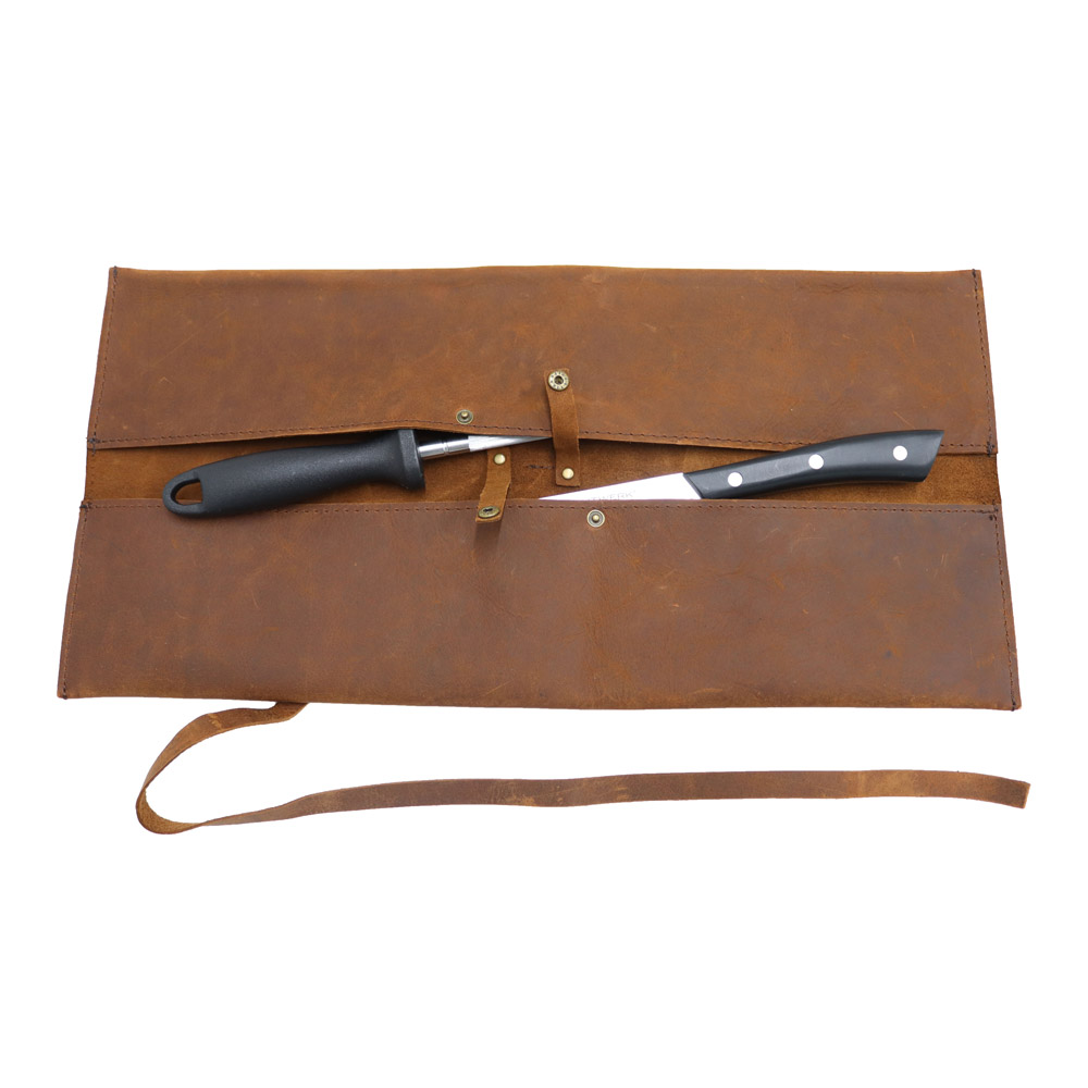 Kožené rolovacie puzdro na nože - Simple